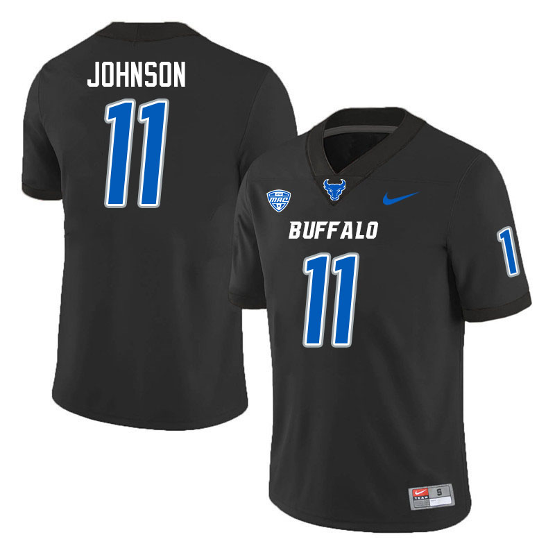 Buffalo Bulls #11 Taji Johnson College Football Jerseys Stitched-Black